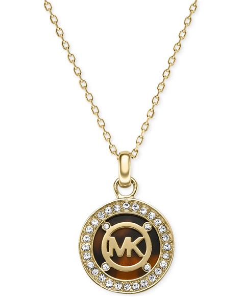 michael kors gold diamond necklace|Michael Kors necklace for women.